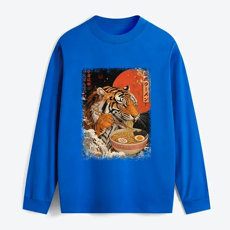 Japanese Ukiyoe Tiger Ramen Long Sleeve T-Shirt