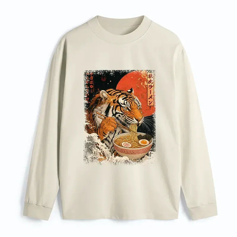 Unisex Classic Long Sleeve Tee with Ukiyoe Art