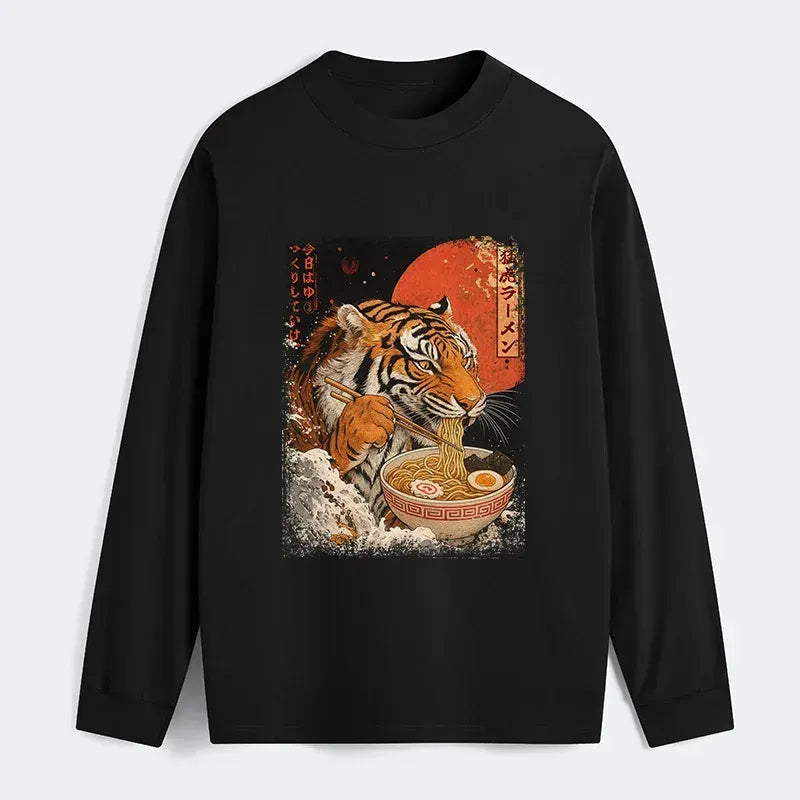 Unisex Classic Long Sleeve Tee with Ukiyoe Art
