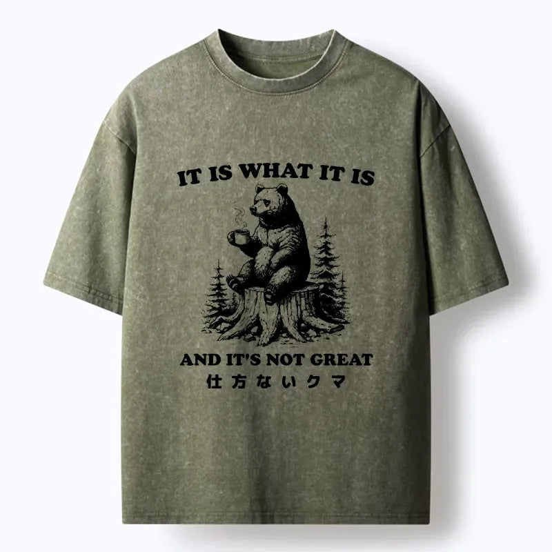 Washed Japanese Bear T-Shirt for Daily Wear