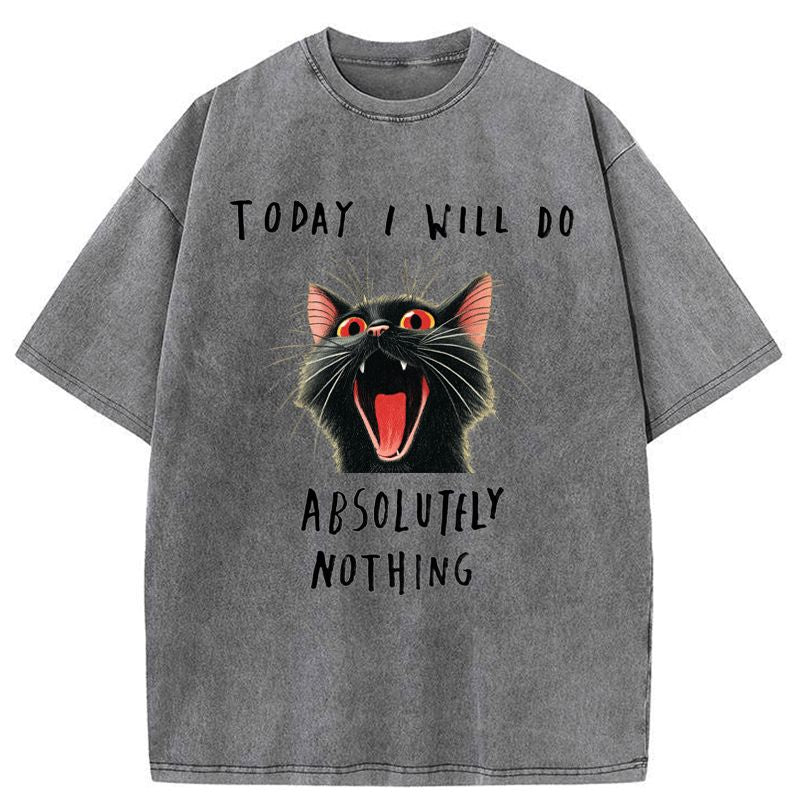 Kyoto-Lion Today I Will Do Absolutely Nothing Washed T-Shirt