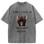 Kyoto-Lion Today I Will Do Absolutely Nothing Washed T-Shirt