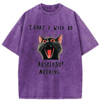 Kyoto-Lion Today I Will Do Absolutely Nothing Washed T-Shirt