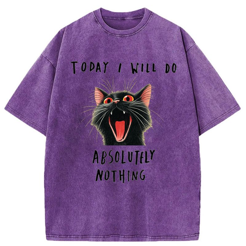Kyoto-Lion Today I Will Do Absolutely Nothing Washed T-Shirt