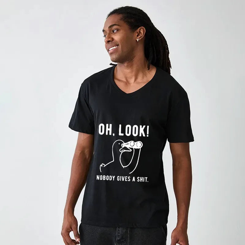 Kyoto-Lion No One Cares About The Duck V-Neck Classic T-Shirt
