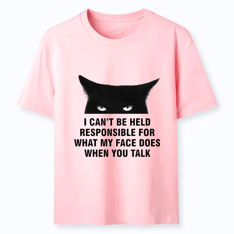 Retro Cat Expression Tee for Summer