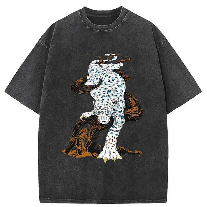 Washed Japanese Tiger T-Shirt for Men