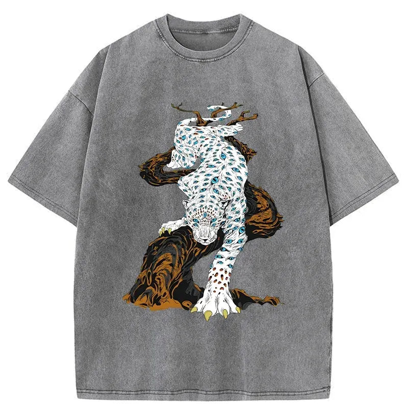 Washed Japanese Tiger T-Shirt for Men