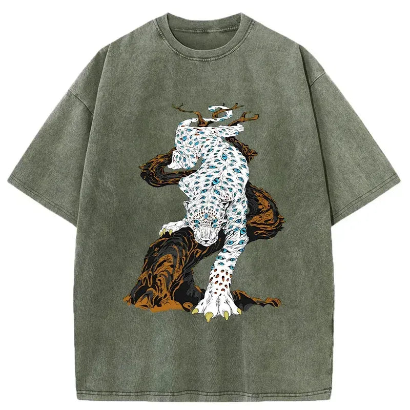 Washed Japanese Tiger T-Shirt for Men
