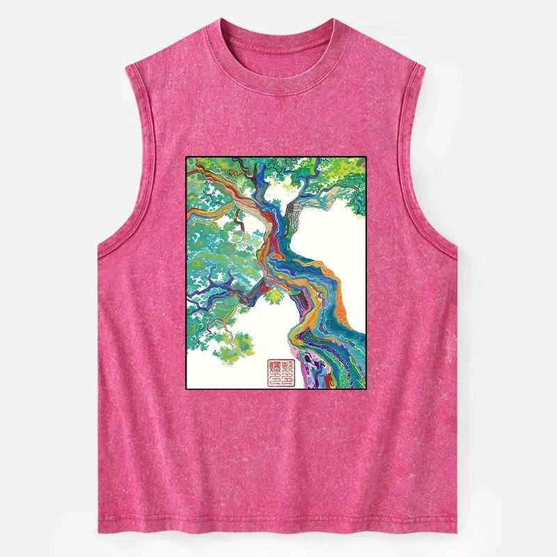 Kyoto-Lion Colorful Magic Tree Washed Tank