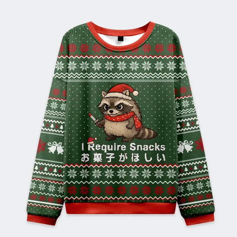 funny raccoon Christmas sweatshirt gift idea