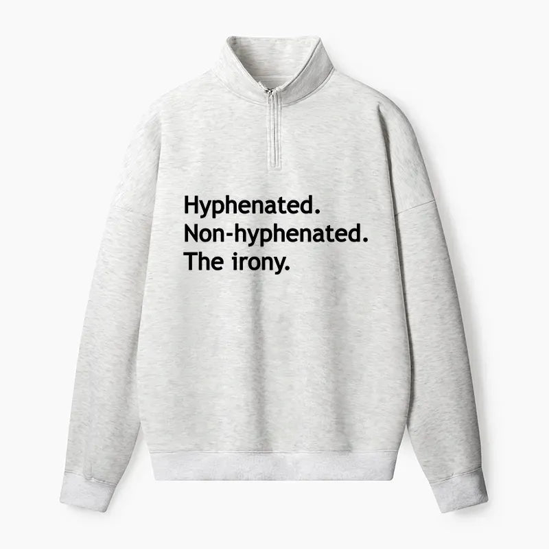 Kyoto-Lion Hyphenated Funny Half Zip Fleece Sweatshirt