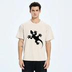 Kyoto-Lion Gecko Silhouette Washed T-Shirt