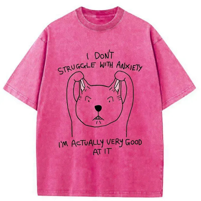 Washed cotton unisex cat t-shirt for summer