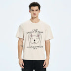Washed cotton unisex cat t-shirt for summer