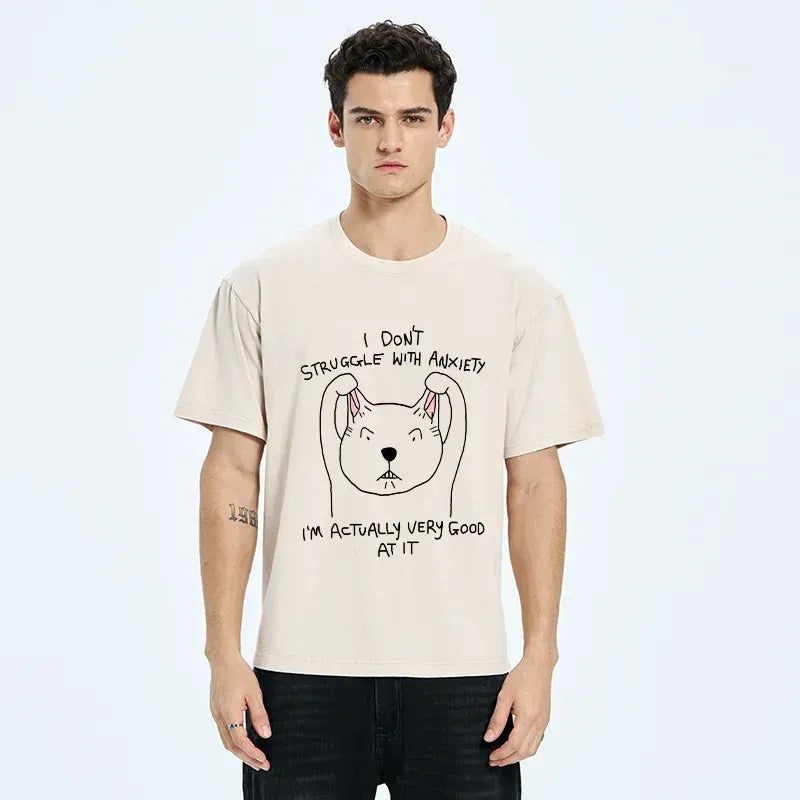 Washed cotton unisex cat t-shirt for summer