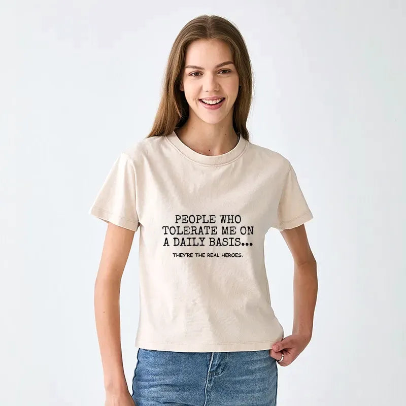 Kyoto-Lion Anyone Who Puts Up With Me Is A Hero Women's Washed T-shirt