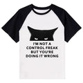 Kyoto-Lion Control Freak Funny Raglan T-shirt
