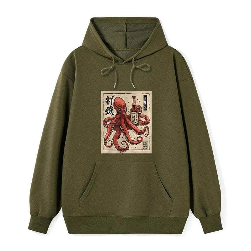 Japanese octopus hoodie for daily wear