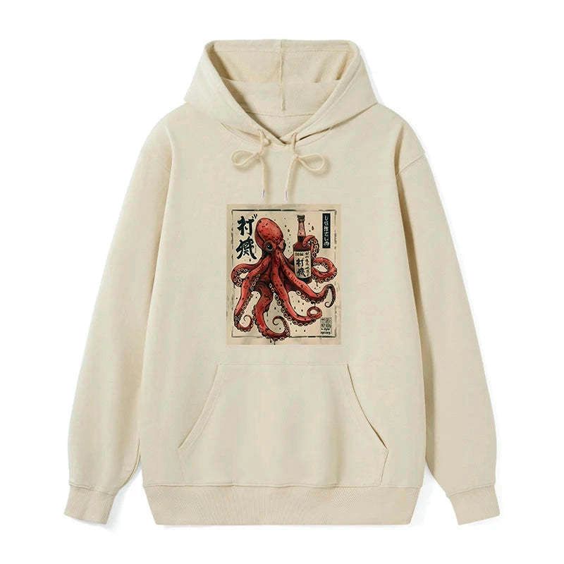 Japanese octopus hoodie for daily wear