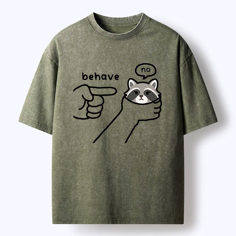 Kyoto-Lion Rebellious Raccoon Washed T-Shirt
