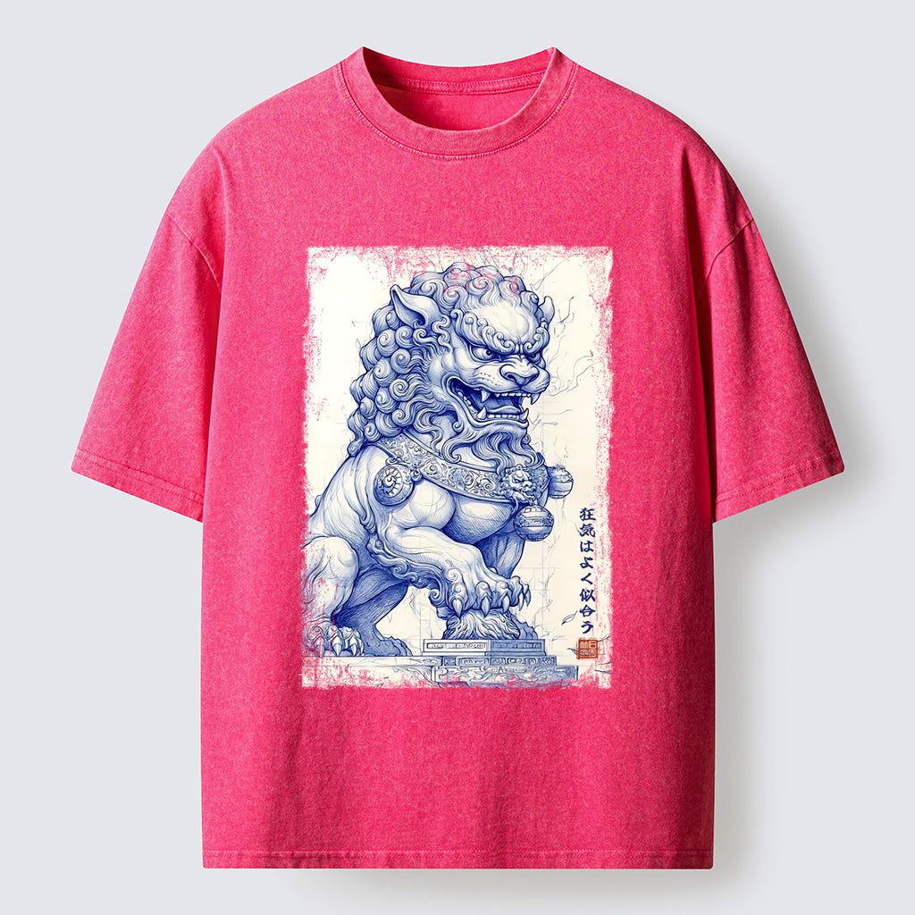 Kyoto-Lion Ink Painting£ºMadness Suits You Washed T-Shirt