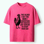 Kyoto-Lion Relatable Rooster Morning Scream Washed T-Shirt