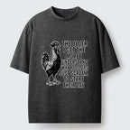 Kyoto-Lion Relatable Rooster Morning Scream Washed T-Shirt