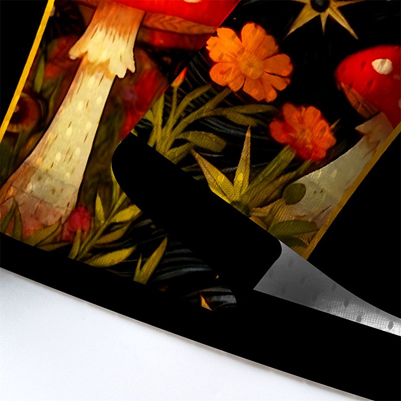 Cat Mesh Jersey with Red Spotted Mushrooms