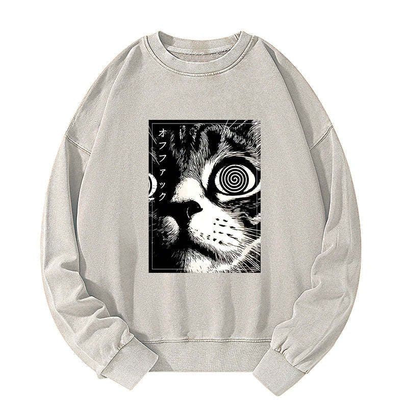 Kyoto-Lion Scary Cat Japan Washed Sweatshirt