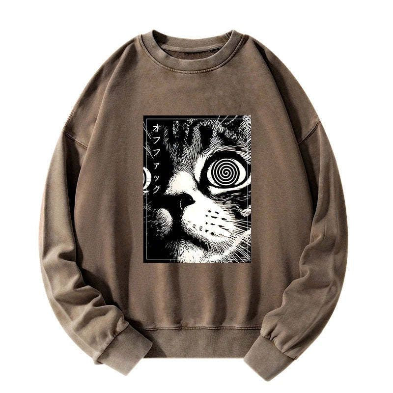 Kyoto-Lion Scary Cat Japan Washed Sweatshirt