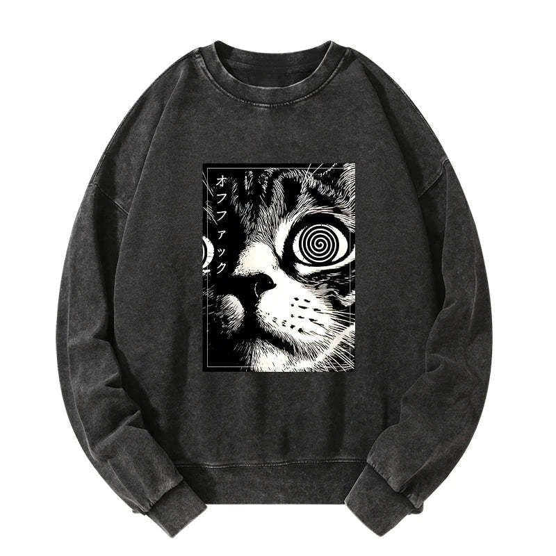 Kyoto-Lion Scary Cat Japan Washed Sweatshirt