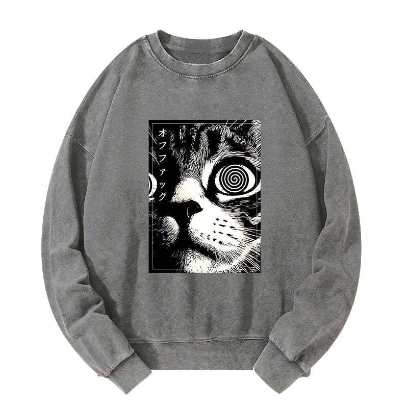 Kyoto-Lion Scary Cat Japan Washed Sweatshirt