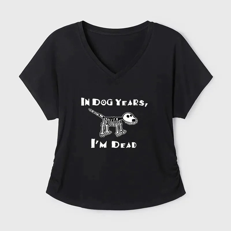 Kyoto-Lion Funny Meme Old Dog Dead In Dog Years Vibe Modal Dolman Sleeve T-Shirt