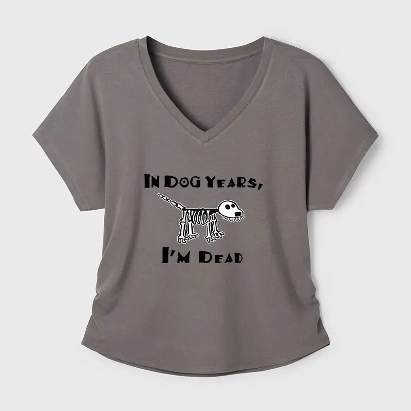 Kyoto-Lion Funny Meme Old Dog Dead In Dog Years Vibe Modal Dolman Sleeve T-Shirt
