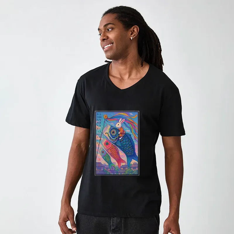 Kyoto-Lion Classic V-Neck Vintage Style Gift Idea