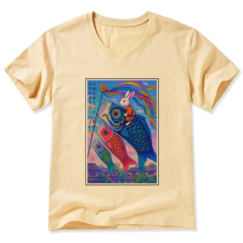 Kyoto-Lion Classic V-Neck Vintage Style Gift Idea