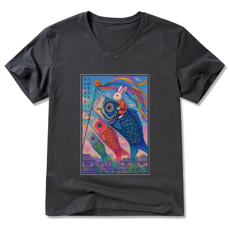 Kyoto-Lion Classic V-Neck Vintage Style Gift Idea