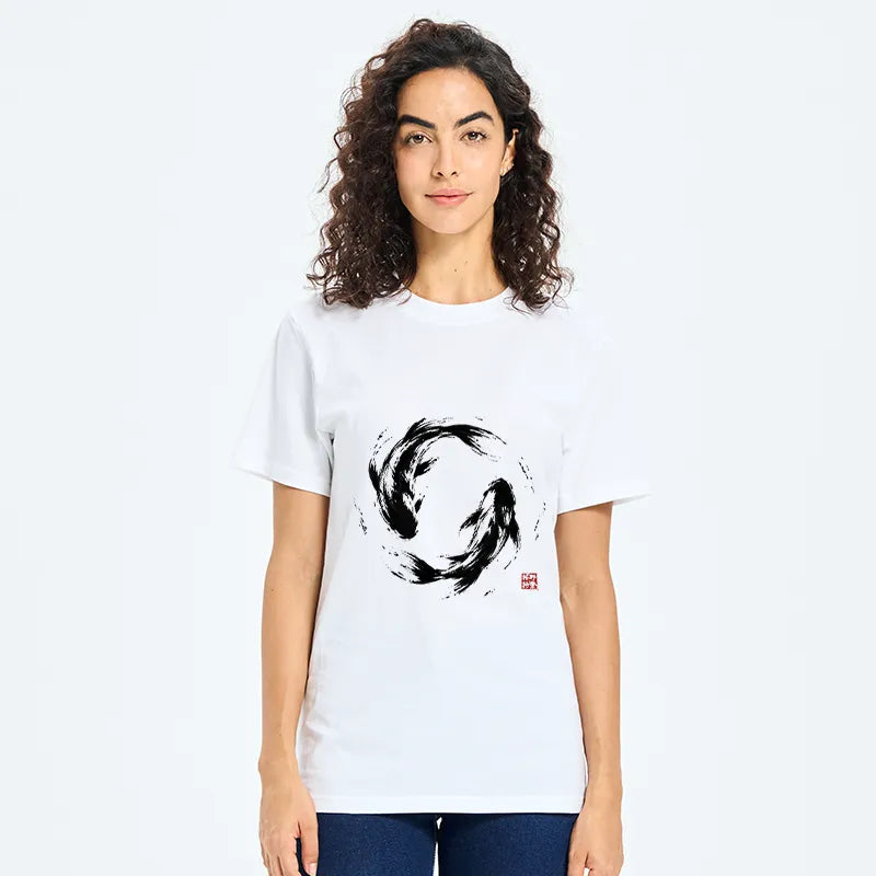 Kyoto-Lion Ink Koi Fish Circle Classic T-Shirt