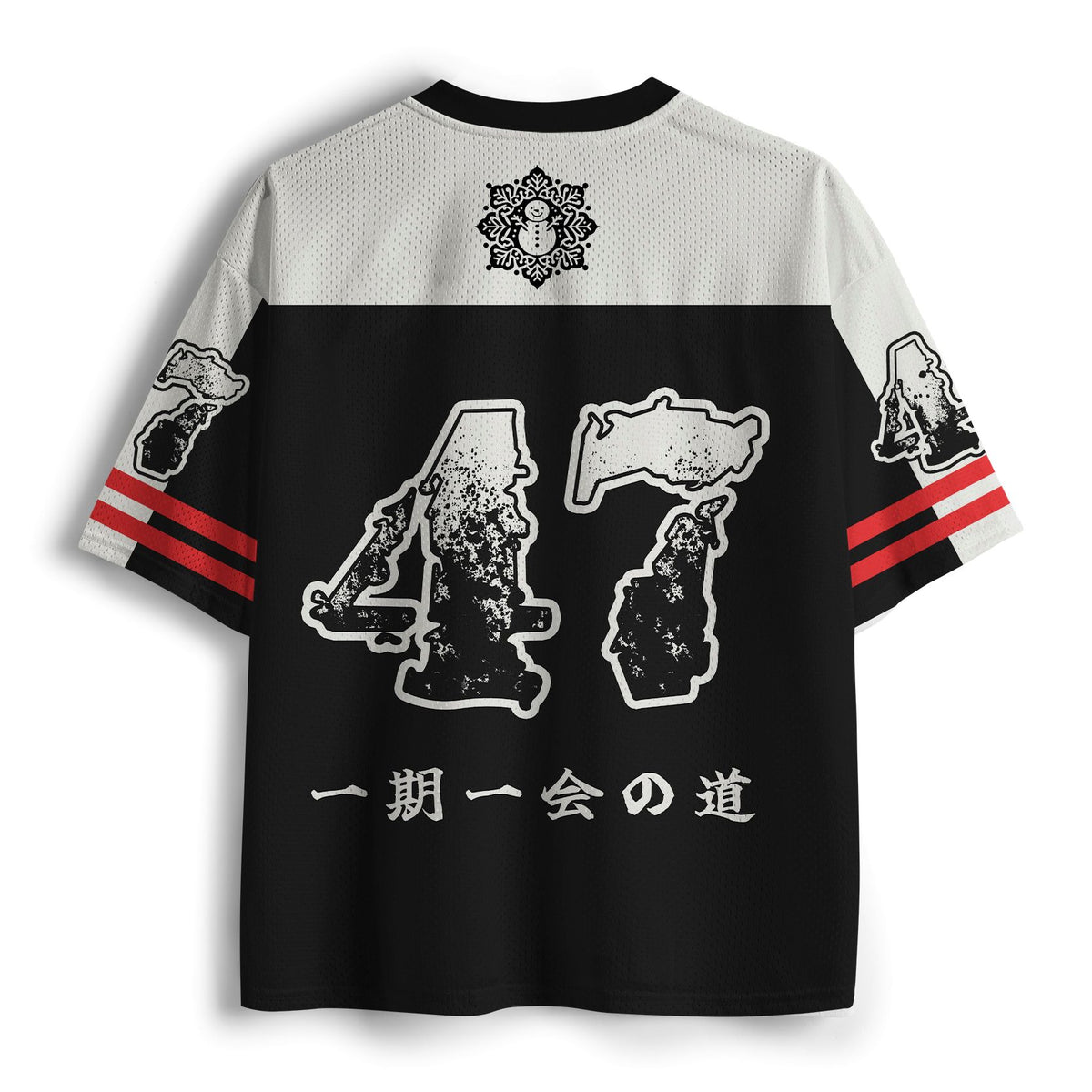 Kyoto-Lion Ink-Style Snowman Samurai Mesh Jersey
