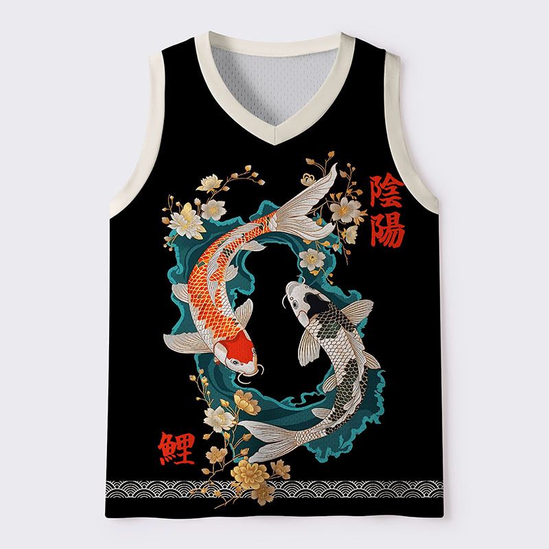 Unisex Koi Yin-Yang Tank Top for Summer