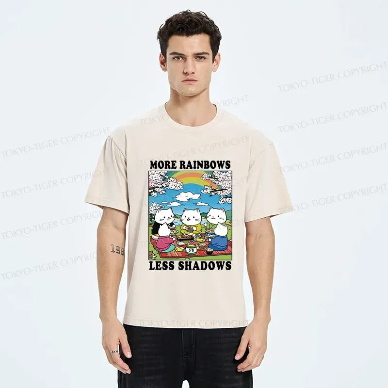 Kyoto-Lion More Rainbows Less Shadows Funny Washed T-Shirt