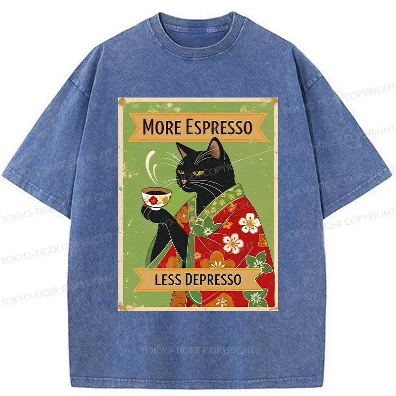 Trendy Black Cat Coffee T-Shirt