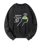 dishonest frog washed sweatshirt with free shipping
