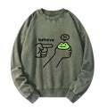 dishonest frog washed sweatshirt with free shipping