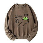 dishonest frog washed sweatshirt with free shipping