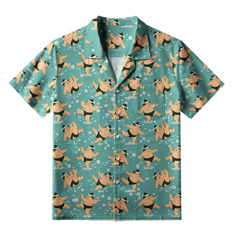 Funny Sumo Aloha Shirt for Summer