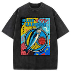 japanese sardine washed t-shirt for daily wear