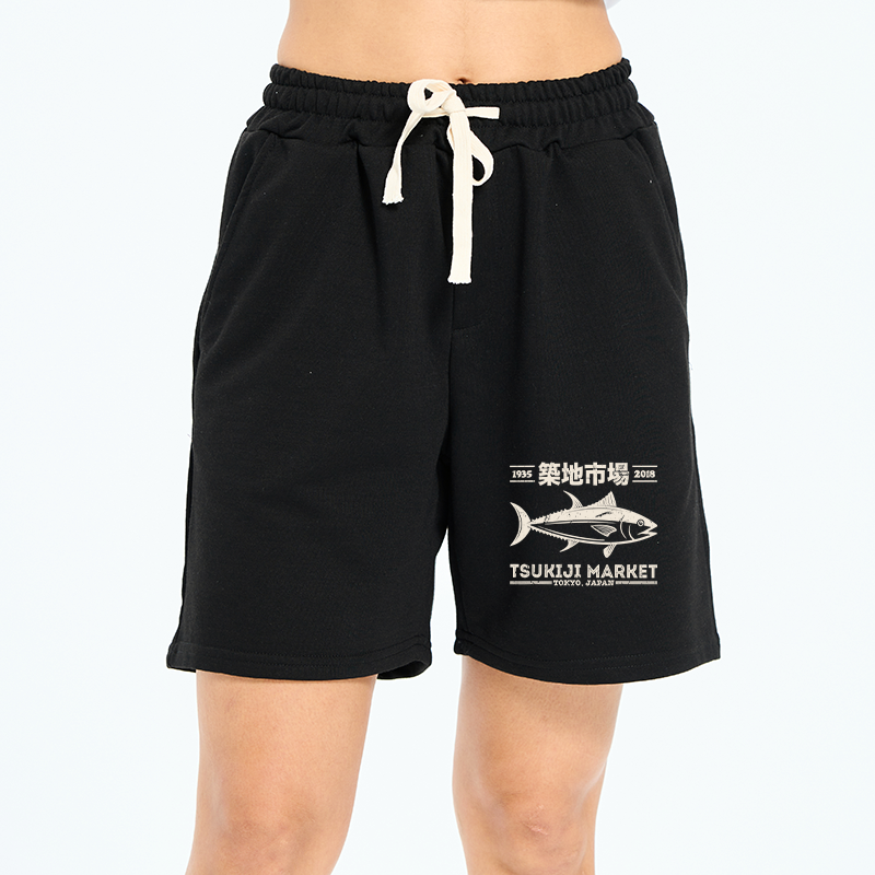Kyoto-Lion Retro Tsukiji Fish Market Streetwear Tokyo Unisex Shorts