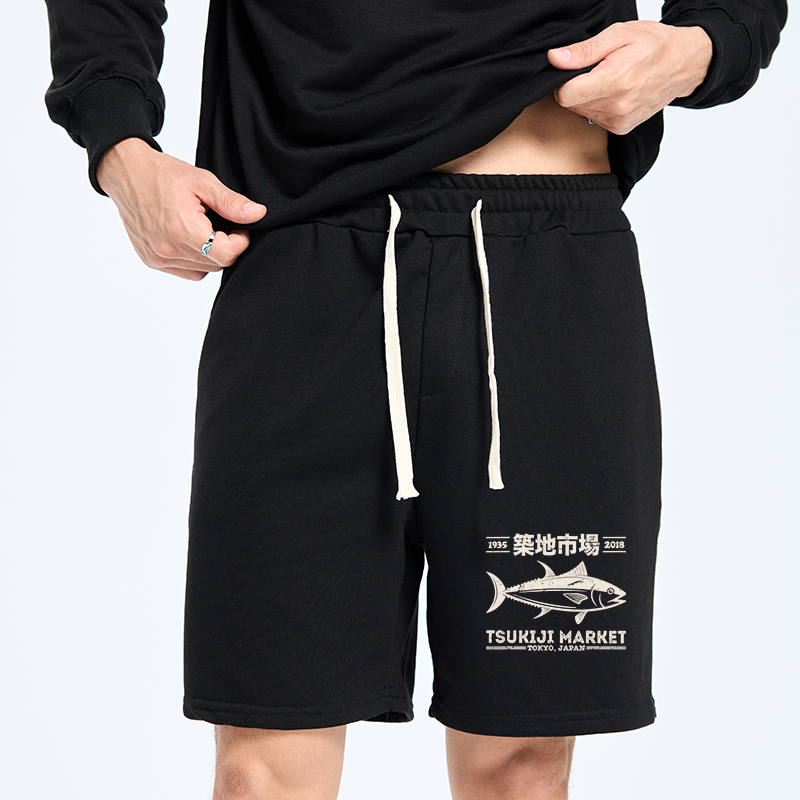 Kyoto-Lion Retro Tsukiji Fish Market Streetwear Tokyo Unisex Shorts